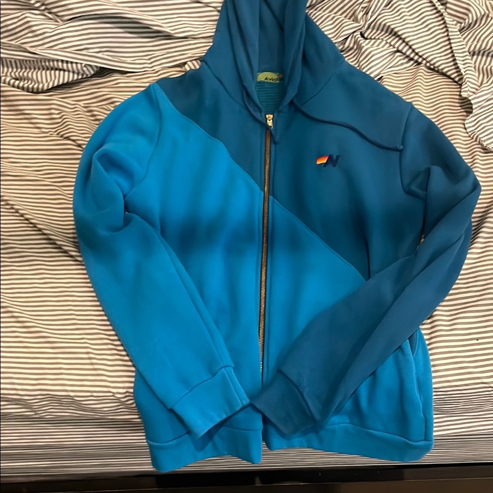 Aviator Nation unisex Men/ Women XL Blue Zip-Up Hoodie